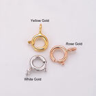 Real 18K Gold Spring Clasp Fix Necklace Yellow White And Rose Gold Available