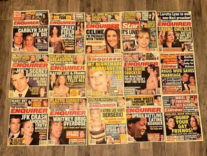 15 National Enquirer Hollywood News Magazine Lot JFK Clinton Oprah Celine90s 00s - Imagen 1 de 1