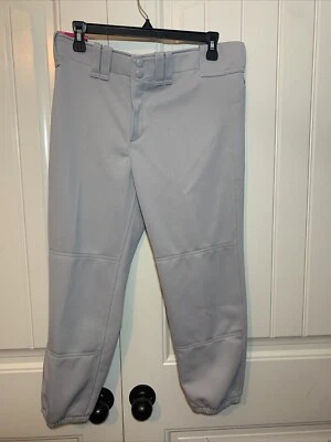 NEW MIZUNO WOMEN'S SIZE MEDIUM GRAY SOFTBALL PANTS WITH ELASTIC BOTTOM - Image 1 of 4