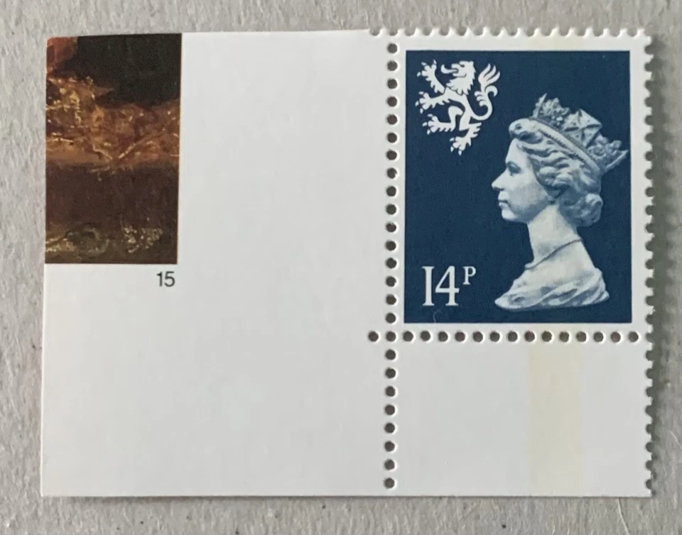MACHIN REGIONAL 1989 Scotland 14p S54 Deep Blue CB ex DX10 prestige booklet NHM - Image 1 of 1