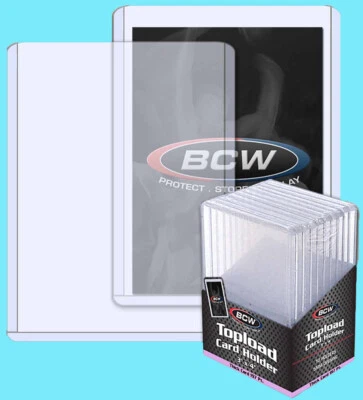 10 BCW 197pt TOPLOADERS NEW Trading Card Holder Sports Jersey Topload 5mm Thick - Image 1 of 3