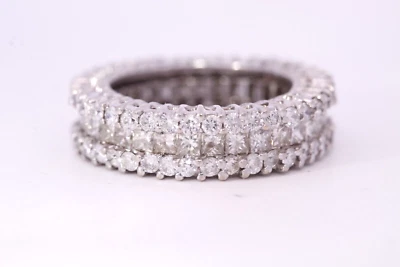 Anillo de banda de eternidad hecho a medida de oro blanco de 14 k de 2,50 quilates con diamantes de 5,8 mm Foto 1 de 4