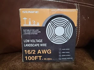 Sunvie 100FT 16/2 Low Voltage Landscape Wire, 16 Gauge Low Voltage New - Picture 1 of 3