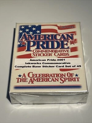 AMERICAN PRIDE Commemorative Sticker Set (45) + Wrapper 2001 Inkworks - Image 1 of 4
