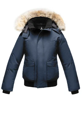 Arctic Bay Inuvik Down Goose bomber Navy  coyoye beaver fur made Canada MSRP895 - Image 1 of 4