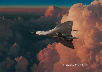HANSEN FINE ART Avro Vulcan V Bomber Jet Aircraft Airplane Plane Birthday Fathers Day Blank Card