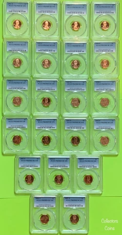 1987, 1988 - 1999, 2000 - 2007 S 21 Coin PCGS 69 RD DCAM Proof Lincoln Cent Set Cover