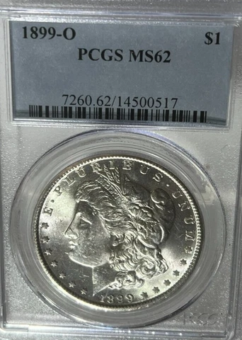 1899 O MORGAN SILVER DOLLAR $1 PCGS MS 62 Cover