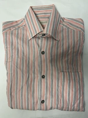 Ermenegildo Zegna Vintage Bold Stripe Button Under Collar Sport Shirt Size S - Image 1 of 4