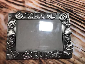 Picture Frame Pewter Metal 5" x 3 1/2 School Buds - Picture 1 of 3