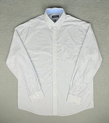 Nautica shirt Men's size 16 34/35 White Blue check Button Down - Image 1 of 4
