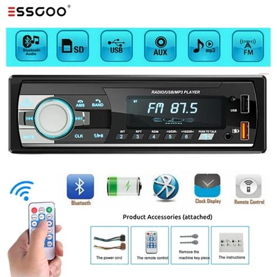 7 Farben Autoradio 1DIN MP3 Player mit Bluetooth BT Freisprech USB FM Aux AM tf - Bild 1 von 4