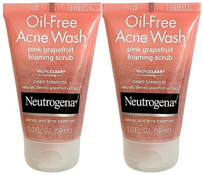 Neutrogena Oil Free Pink Grapefruit Acne Face Wash Facial Scrub 2oz -Pack of 2 - Image 1 of 4