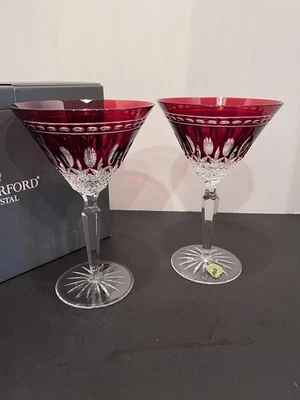 Waterford Crystal CLARENDON Ruby Red Martini Glasses Set of 2 In Original Box - Image 1 of 4