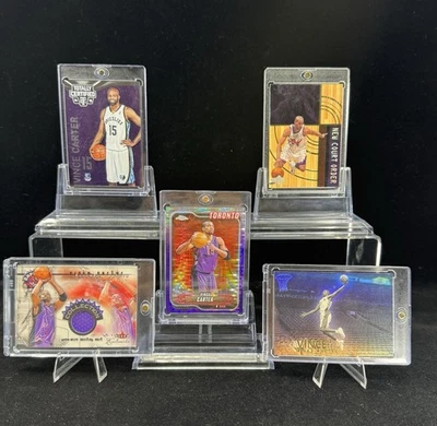🔥 Lote de 5 tarjetas Vince Carter - Insertos, paralelos, #d, ¡juego usado! HOF Foto 1 de 4