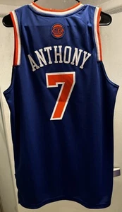 Carmelo Anthony New York Knicks NBA Jersey Men M Adidas Sewn Vtg HWC #7 Blue - Picture 1 of 11