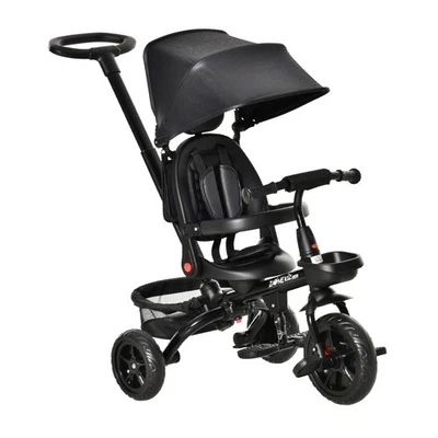 Cochecito triciclo multifuncional para niños pequeños: cinturón, freno, reposapiés plegable y Foto 1 de 4