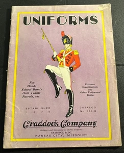 1930 CRADDOCK CO CATALOG UNIFORMS- BAND MILITARY JUDICIAL CAPS INSIGNIA BOARDS + - Picture 1 of 11