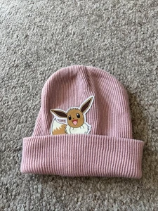 Pink Evee Pokemon Beanie Hand Embroidered Hat - Picture 1 of 4