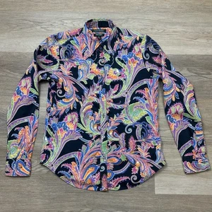 VTG Lauren Ralph Lauren Paisley Floral Button Up Shirt Long Sleeve Sz S - Picture 1 of 14