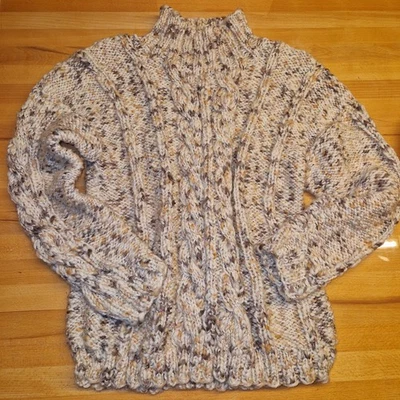 Unikat Handarbeit Dicker Wollpullover Gr. 40/42 Beige NEU - Bild 1 von 2