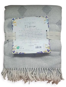 Vialman Luxury Throw Blank Made In Spain 51" X 67" Grey - Picture 1 of 2