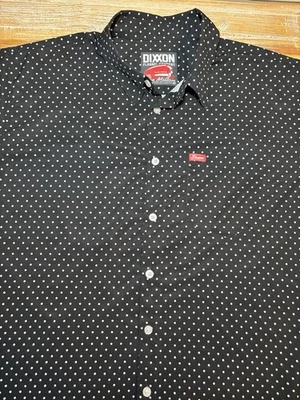 Dixxon Flannel Co The Milton Short Sleeve Polo Size 3XL Black White Polka Dot - Image 1 of 4