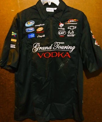 NASCAR Aric Almirola grand touring vodka Crew Shirt RACE WORN - Image 1 of 2