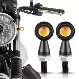 2X Motorcycle Turn Signal Light Amber LED Indicator Mini Blinker For Bobber Cafe - Picture 1 of 10
