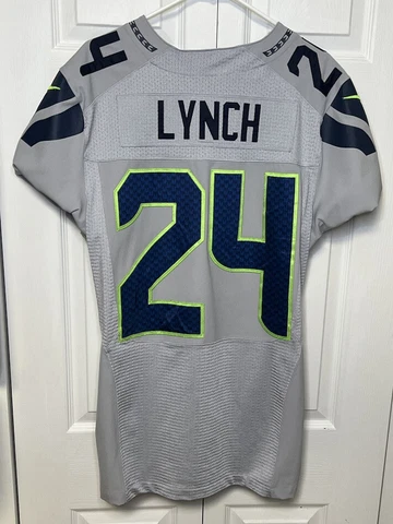 Marshawn Lynch Nike Vapor Elite Seattle Seahawks Jersey Sz 48 Wolf Grey Cover