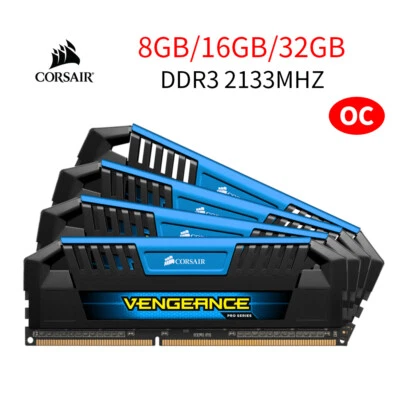Corsair Pro 32GB 16GB 8GB 4GB DDR3 OC 2133MHz PC3-17000U Memory RAM LOT Blue AB - Image 1 of 4
