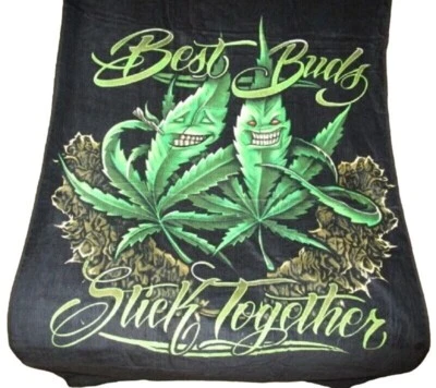 Nuevo Best Buds Toalla de Baño Playa Piscina Algodón Verde REGALO Humo Hierba Maceta Hojas Foto 1 de 4