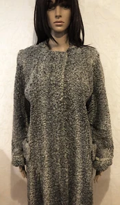 GENUINE Gray Persian LAMB Fur Coat Sz. L n.541 - Picture 1 of 5