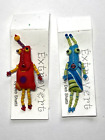 Handcrafted Artisan Signed (Deb Shattil) Extrovert Character Pin Brooch
