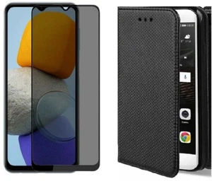 Coque Etui Portefeuille + Verre Trempé Anti Espion pour Samsung Galaxy M23 M35 - Photo 1 sur 14