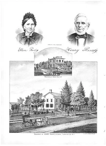 RESIDENCE OF HENRY RUDY,ULYSSES,TOMPKINS,NY.1879 11.7" x 8.3" LITHO PRINT - Picture 1 of 1