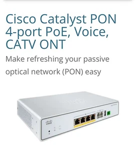 Cisco Catalyst PON 4-port GPON ONT Switch, PoE+, 2 POTS RJ11.  #M-9 - Picture 1 of 7