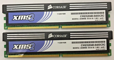 Corsair XMS2 4GB (2x2GB) DDR2 CM2X2048-6400C5C 800Mhz 1.80V ver6.1 #R2421 - Immagine 1 di 2