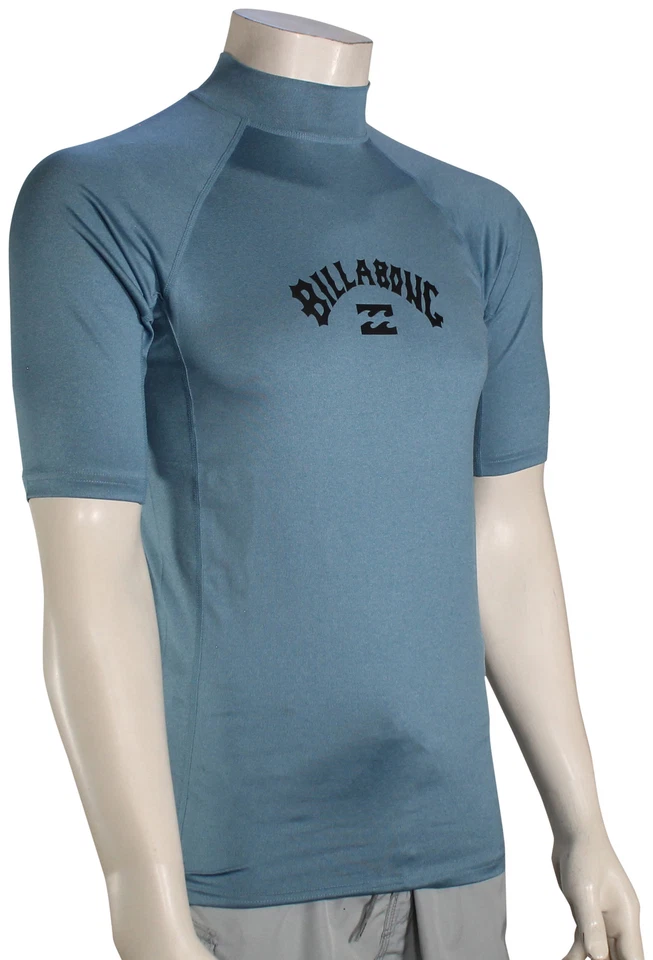 Billabong Arch Wave Performance Fit SS Rash Guard - Blue Heather - New
