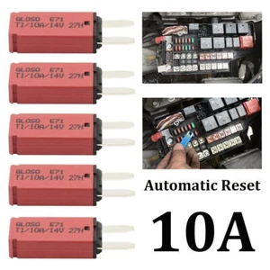 5x 10A Auto-Reset Mini ATM Blade Fuse Circuit Breaker for Car Truck Marine Boat - Picture 1 of 6