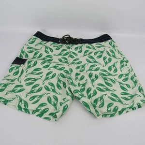 Sperry Top Sider Men's Boardshorts Size 38 Red/White Green Lobsters Print Summer - Picture 1 of 11
