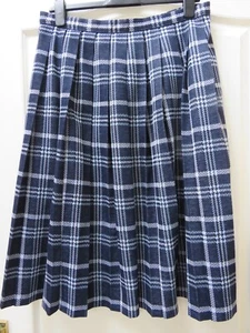 Marks & Spencer Vintage Plaid Midi Skirt Size 18 Blue Tartan 80s Preppy Academia - Picture 1 of 7