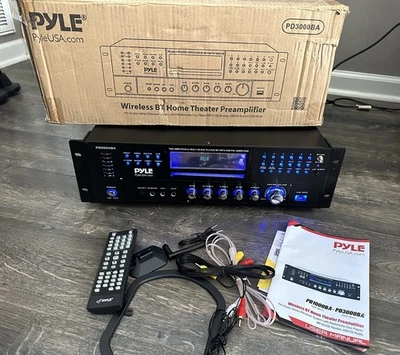 Pyle Bluetooth 4.1 Channel 3000W AM/FM Stereo Receiver Amplifier DVD CD USB/SD - Image 1 of 4