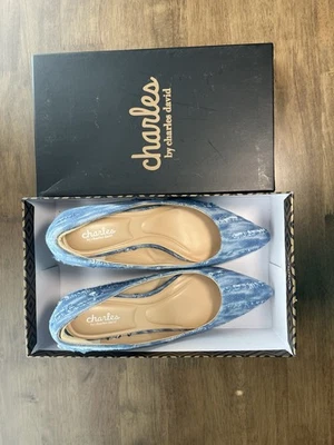 Charles David Sublime Pumps In Denim Blue Size 9.5 New With Box - Image 1 of 4