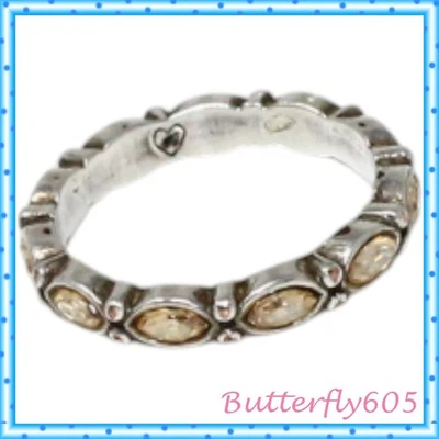 Anillo Brighton festoneado dorado plata cristal talla 7 Foto 1 de 4