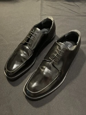 PRADA ITALY MADE BLACK PATENT LEATHER DRESS SHOES FITS US 12.5 45.5 AUTHENTIC - Image 1 of 4