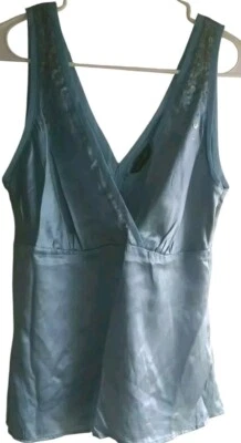 y2k New York & Company Silk Sequin Top Size 6 Medium Fairy Coquette Boho Grunge - Image 1 of 4