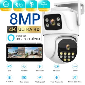 Dual Lens 4K 8MP WiFi IP Camera Wireless Outdoor CCTV PTZ Home Security IR Cam# - Picture 1 of 18