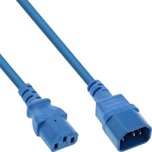 InLine® Kaltgeräteverlängerung, C13 auf C14, blau, 1m - Bild 1 von 1
