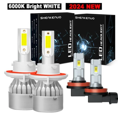 适用于铃木 XL-7 2007 - 2009 XL7 组合 LED 车头灯 + 雾灯 4x 6000K 灯泡 — 第 1/4 张图片